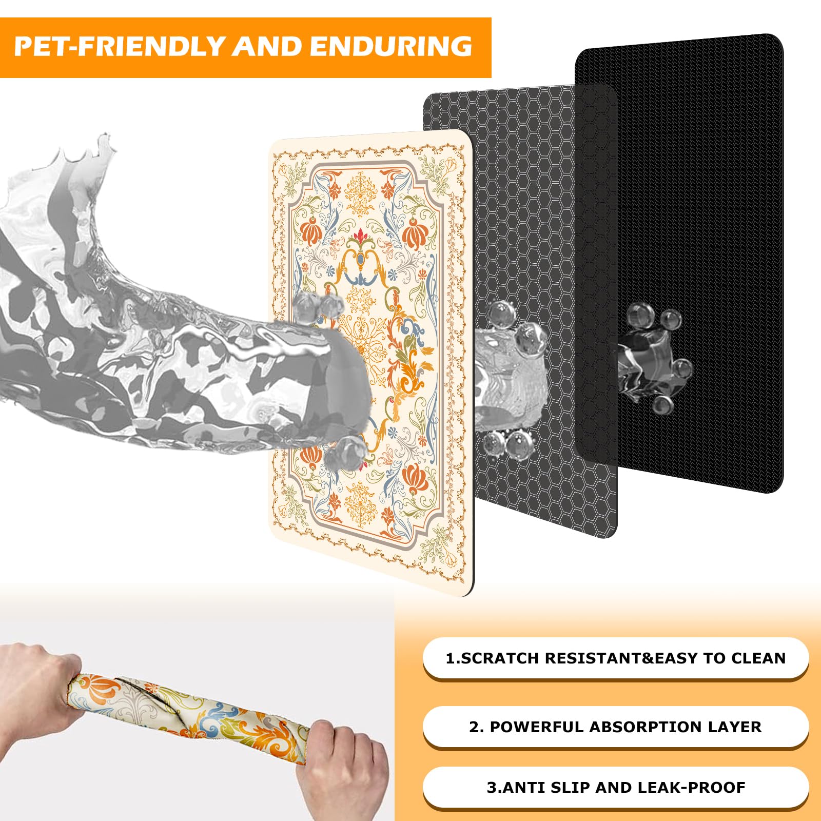 Ruirichfun pet mat easy clean surface simplifies maintenance.