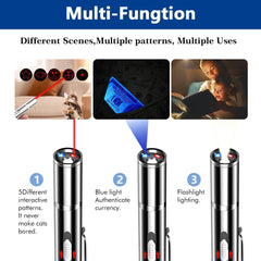 Rumcut laser pointer cat toy featuring mouse-pattern beam sparks quick reflexes.