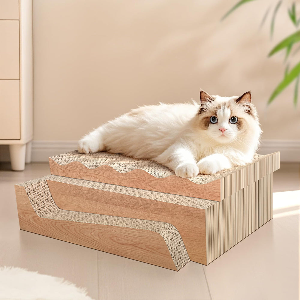 RUMUUKE cat scratch pad woodgrain design blends with home decor while scratching