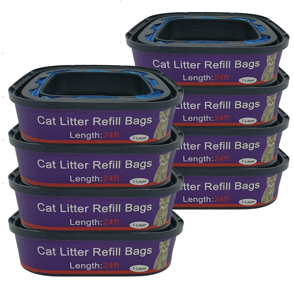 RUNDE 8-pack cat litter refill cartridge exterior packaging highlights odor barrier technology for freshness.