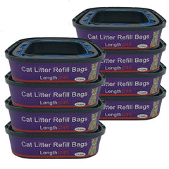 RUNDE 8-pack cat litter refill cartridge exterior packaging highlights odor barrier technology for freshness.