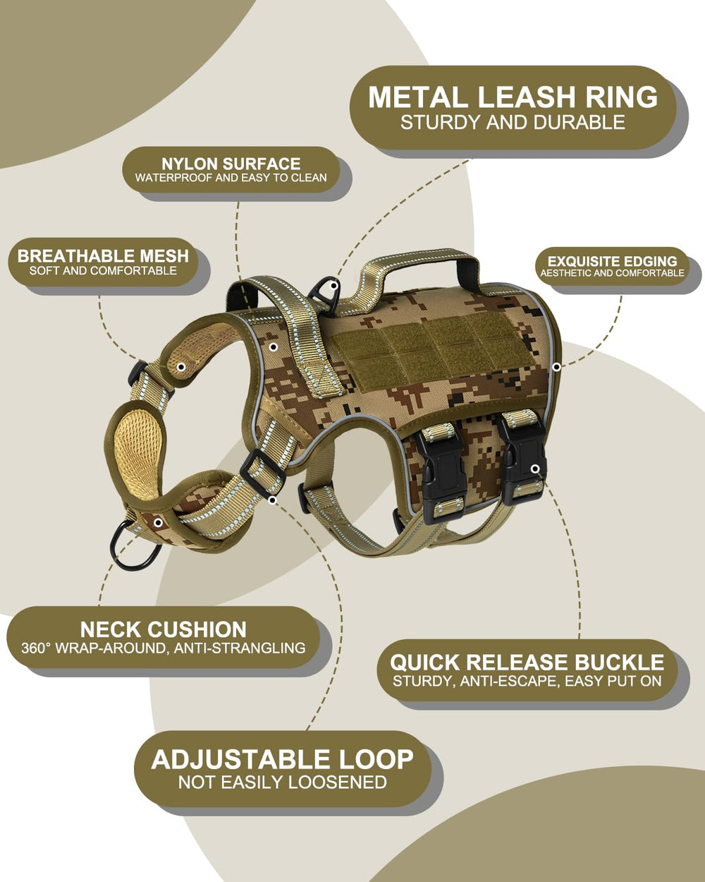 RunFido harness padding detail emphasizes breathable comfort on long hikes.