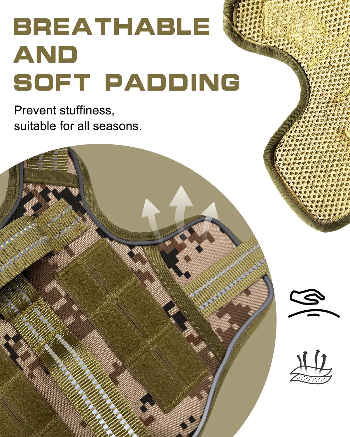 RunFido harness reflective strip image enhances nighttime visibility for safer walks.