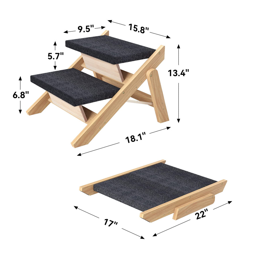 RunLexi stairs highlight soft fabric and non-slip surface for paw grip