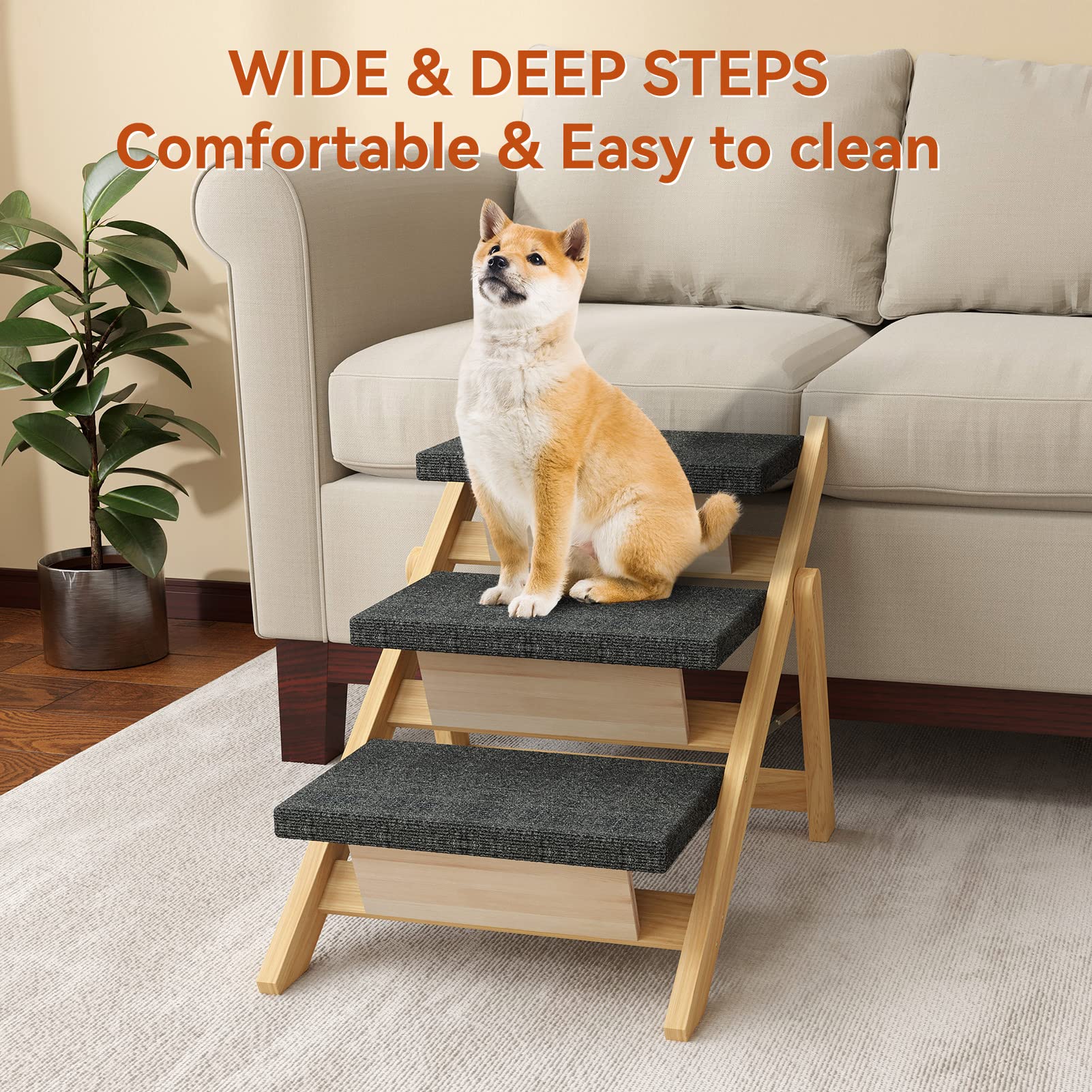 RunLexi solid wood support frame durable and stable for pets up to 110 lbs