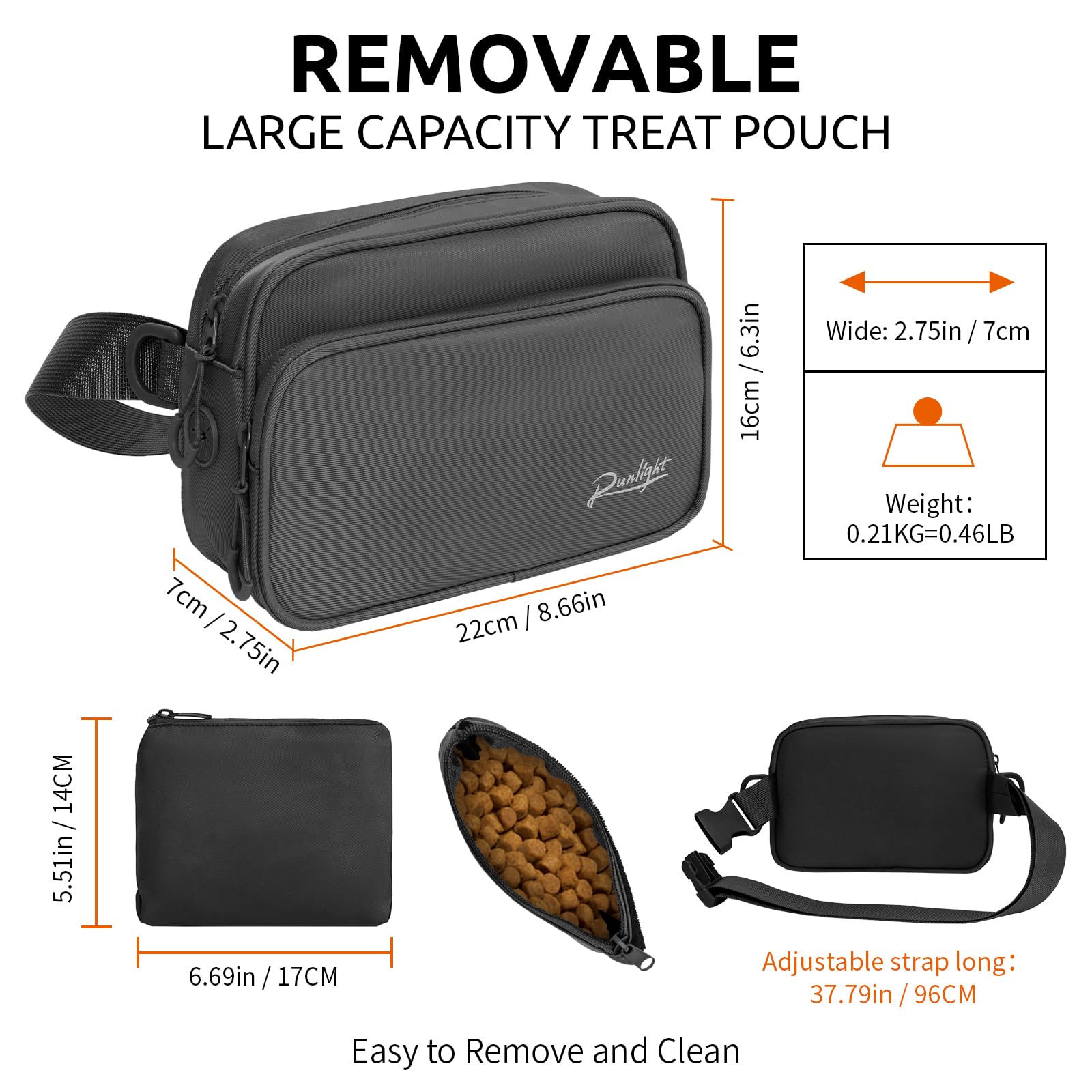 Runlight pouch with poop bag dispenser demonstrates quick pickup without fumbling