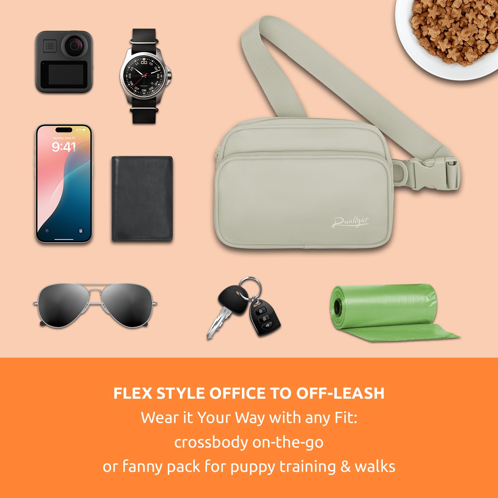 Runlight dog training treat pouch removable pouch for easy cleaning after outings