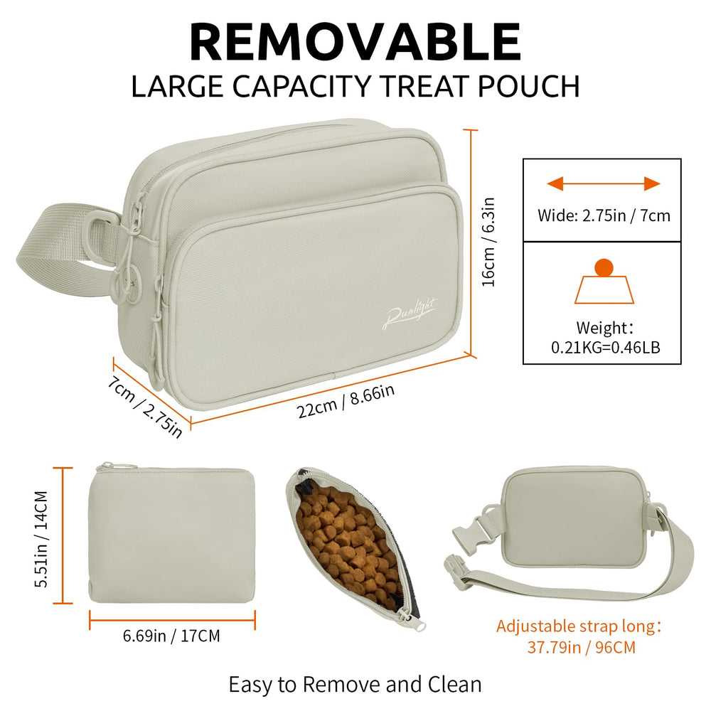 Runlight dog training treat pouch worn as waist belt for hands-free, comfortable walks
