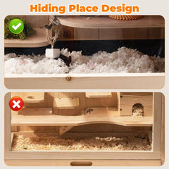 RUNSHED hamster cage acrylic windows provide clear observation