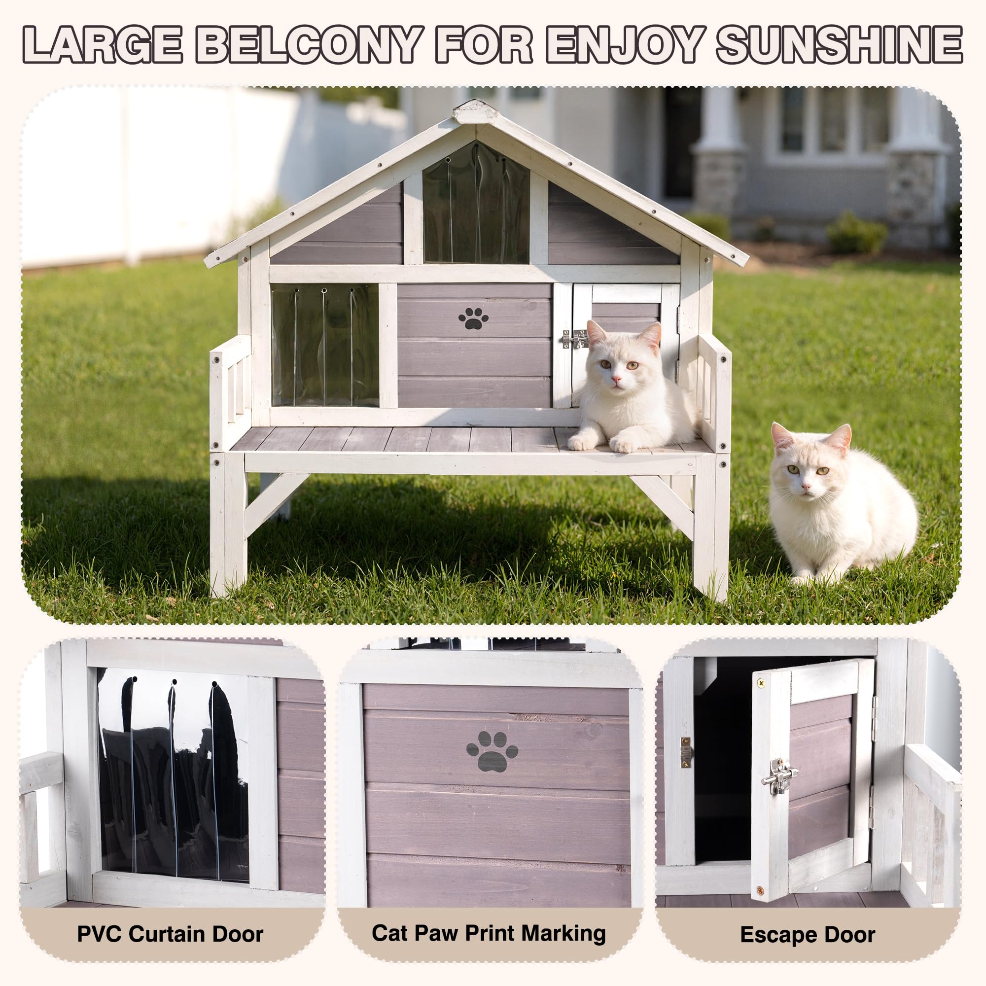 RUNSHED large multi-cat shelter illustrates spacious interior suitable for colonies or several pets.