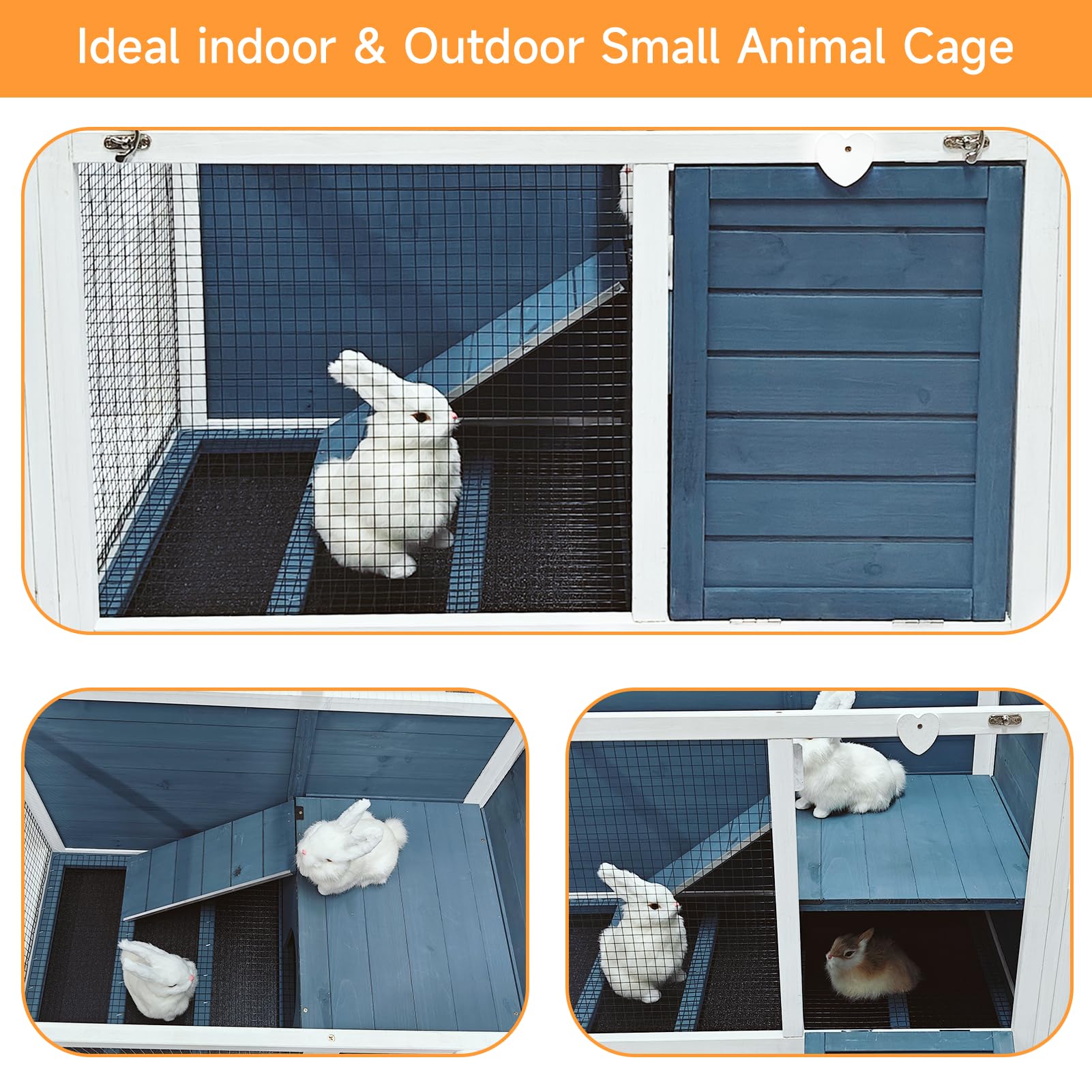 RUNSHED bunny hutch grid top and side door enable easy interactions