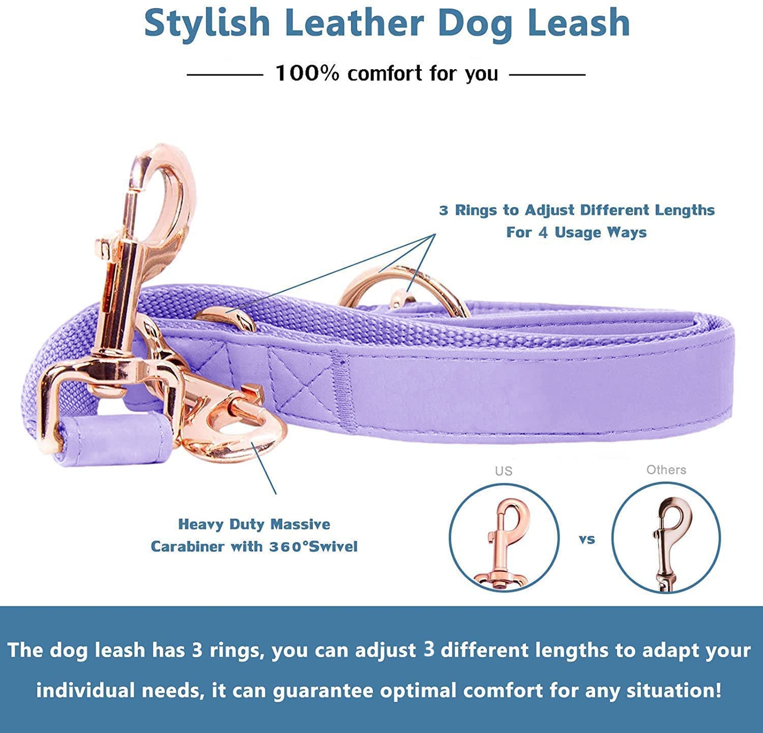 Durable heavy-duty metal hardware on Runwing collar for long-lasting use.