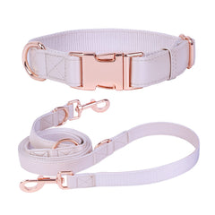 Runwing soft leather dog collar set with rose-gold buckle for stylish daily walks.