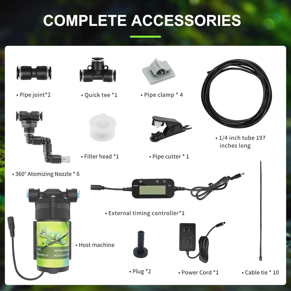 RUNWUSHENG reptile mister system tank-humidity demonstrates consistent humidity in terrariums