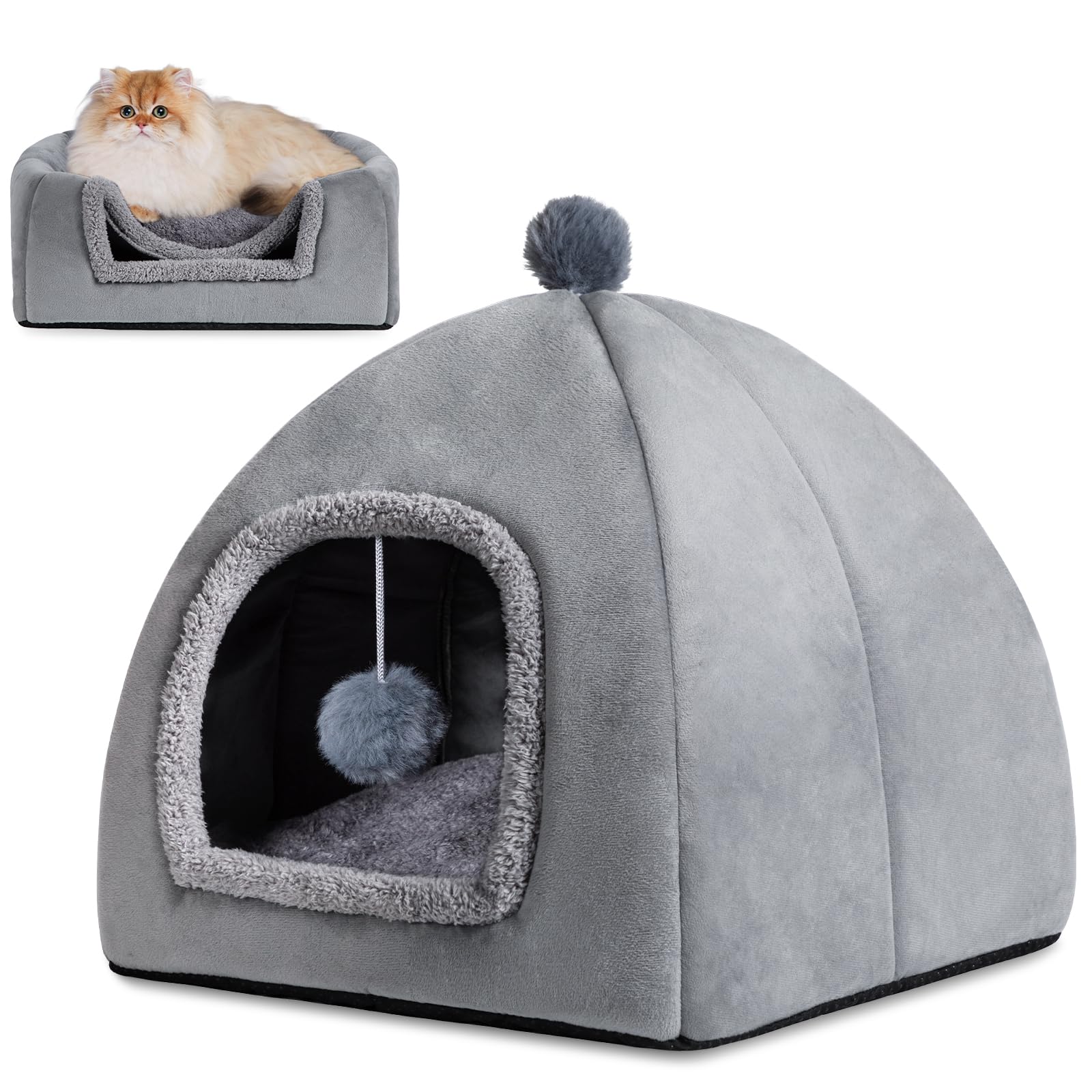 RUONARIER cat bed cave dimensions M/L/XL help pick the right fit.