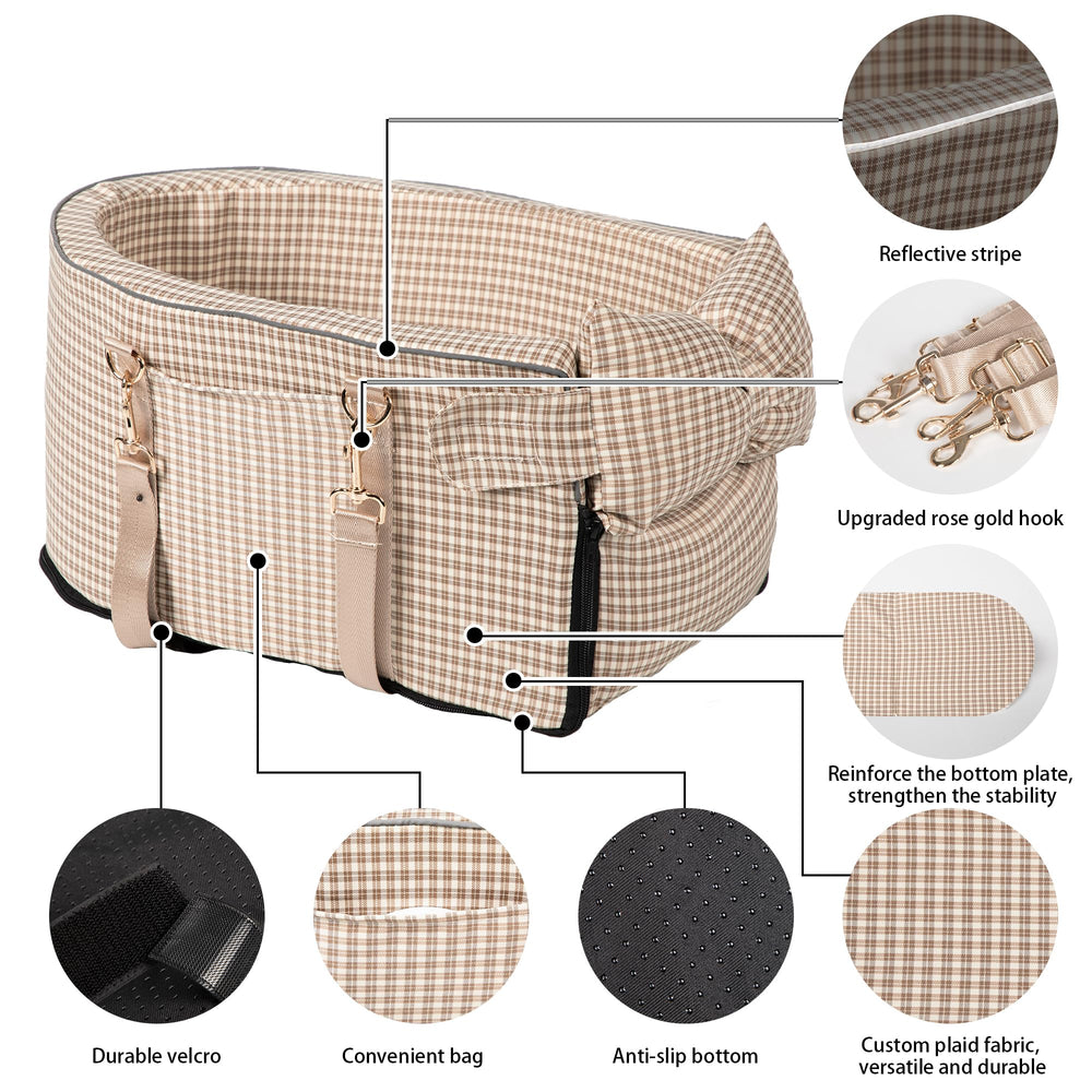 RUONARIER center-console dog seat detachable cover simplifies cleaning after trips.