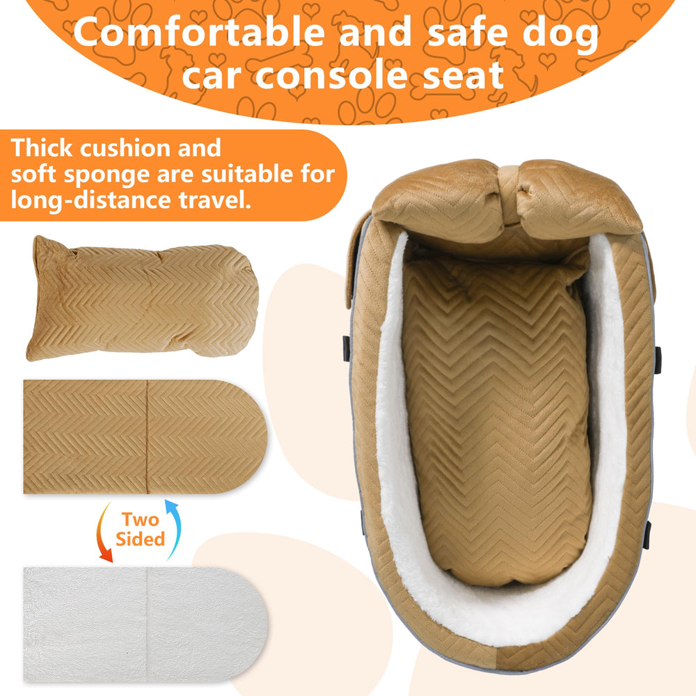 RUONARIER dog car seat dense-cushion provides a comfortable journey for small pets.