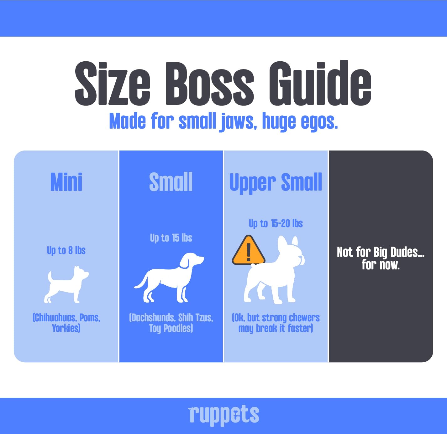 Ruppets small dogs bone perfect for toy breeds and mini pups.