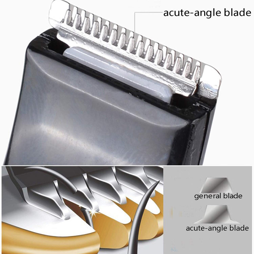 Ruri's AA battery-powered clipper image indicates safe home use.