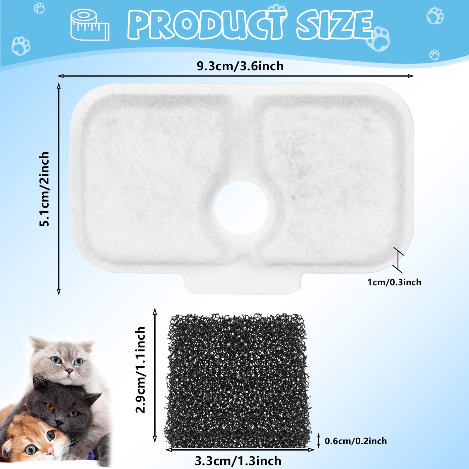Rusiky 10-pack filter and sponges ready for continuous use.