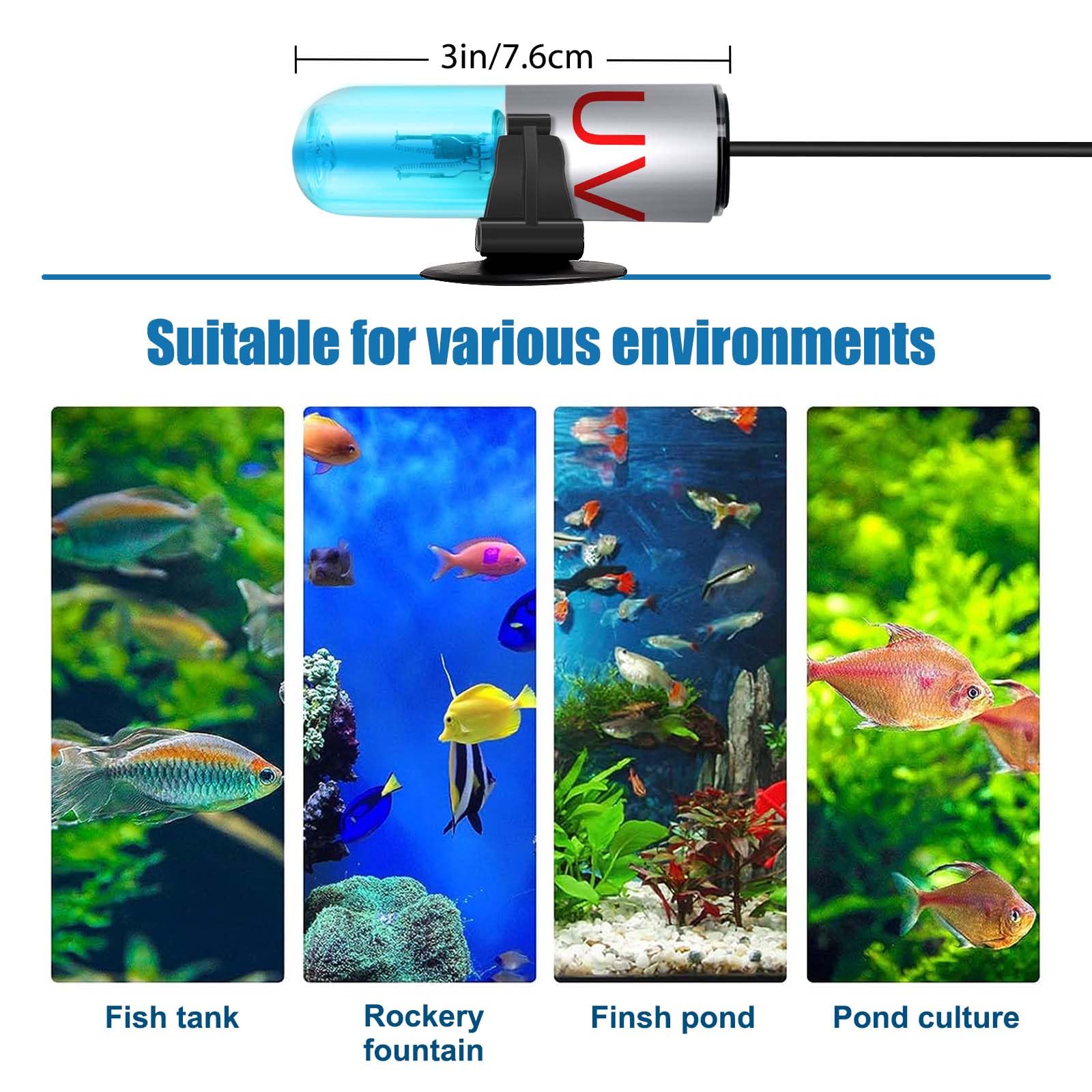 Rutloy compact aquarium light with small footprint in tank