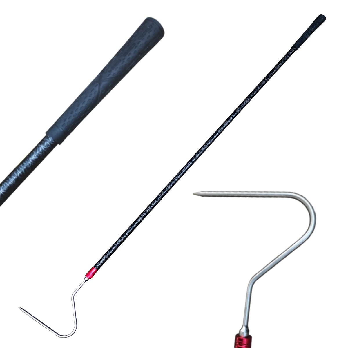 RUYARXNM 48in snake hook carbon pole for safe, controlled reptile handling