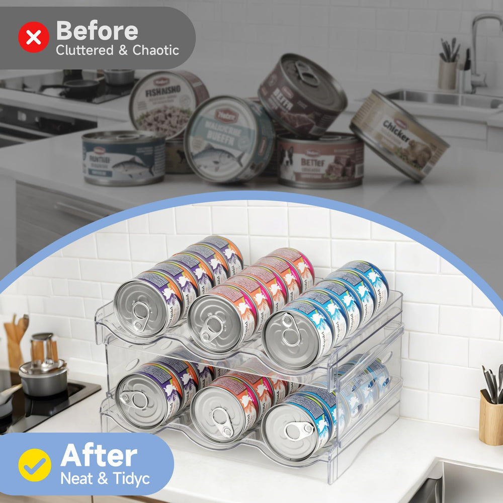 Rvelidode cat food organizer transparent assembly demonstrates easy cleaning and versatile setup.