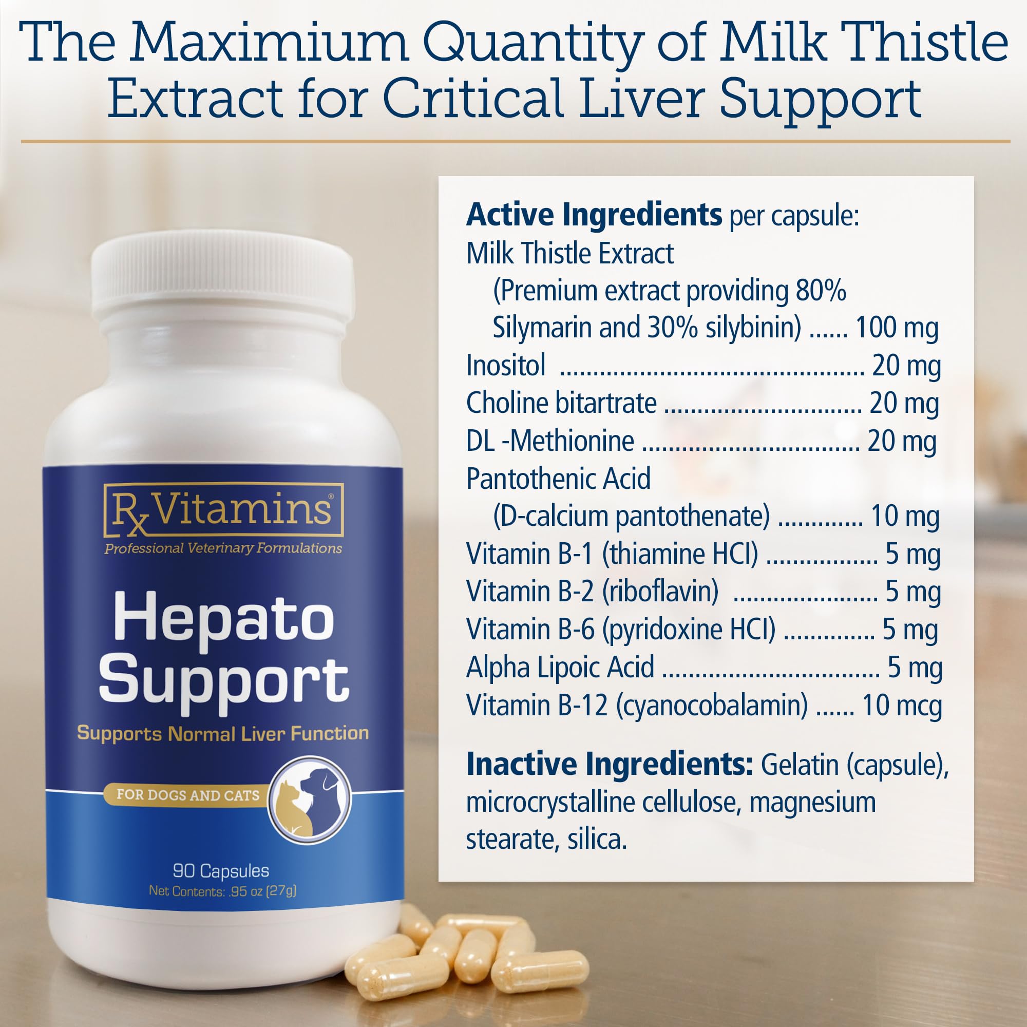 Rx Vitamins Hepato Support senior pet use for aging pets