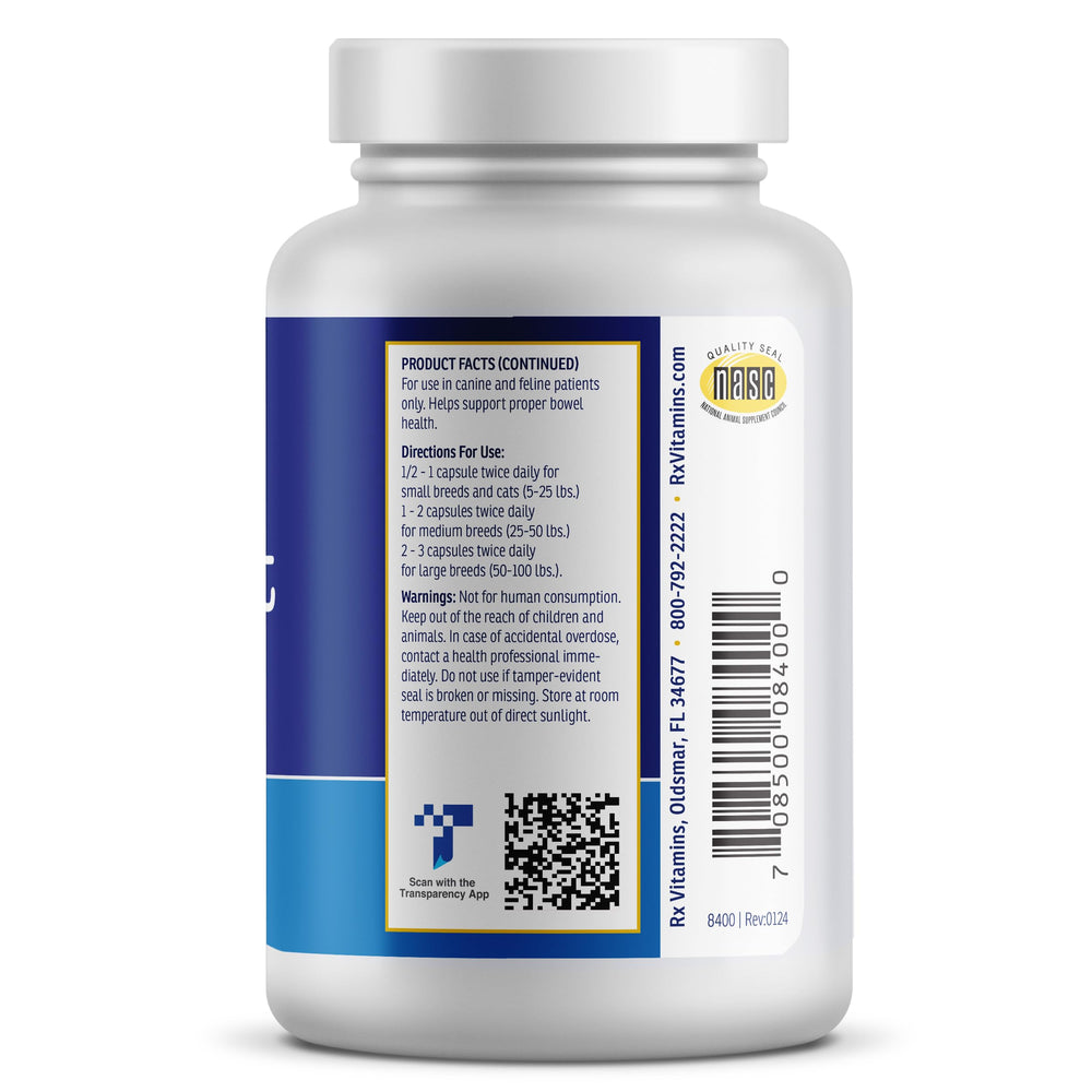 Rx Vitamins NutriGest ingredient closeup featuring probiotics and L-glutamine.