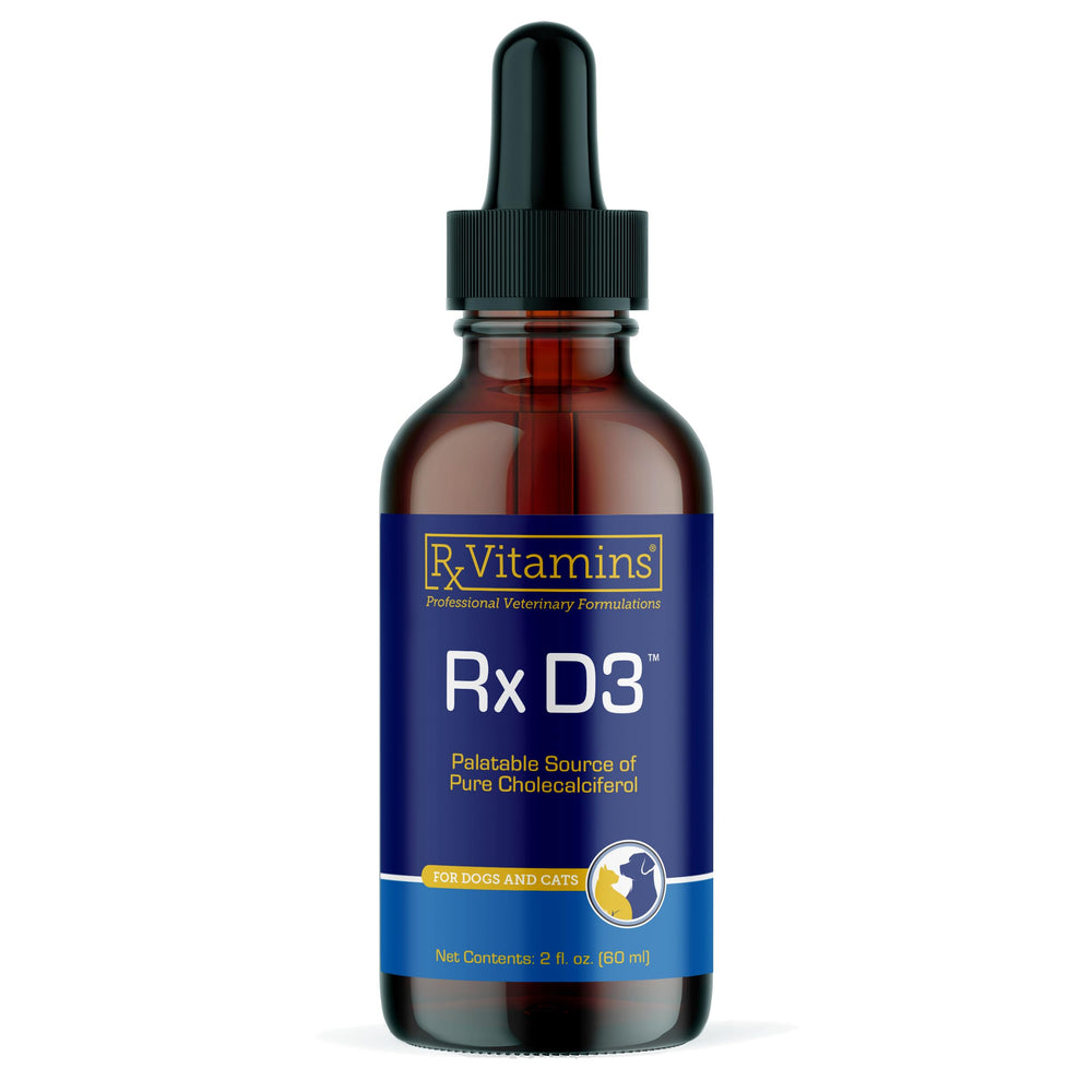 Rx Vitamins Rx D3 bottle and drops support calcium absorption for healthy bones.