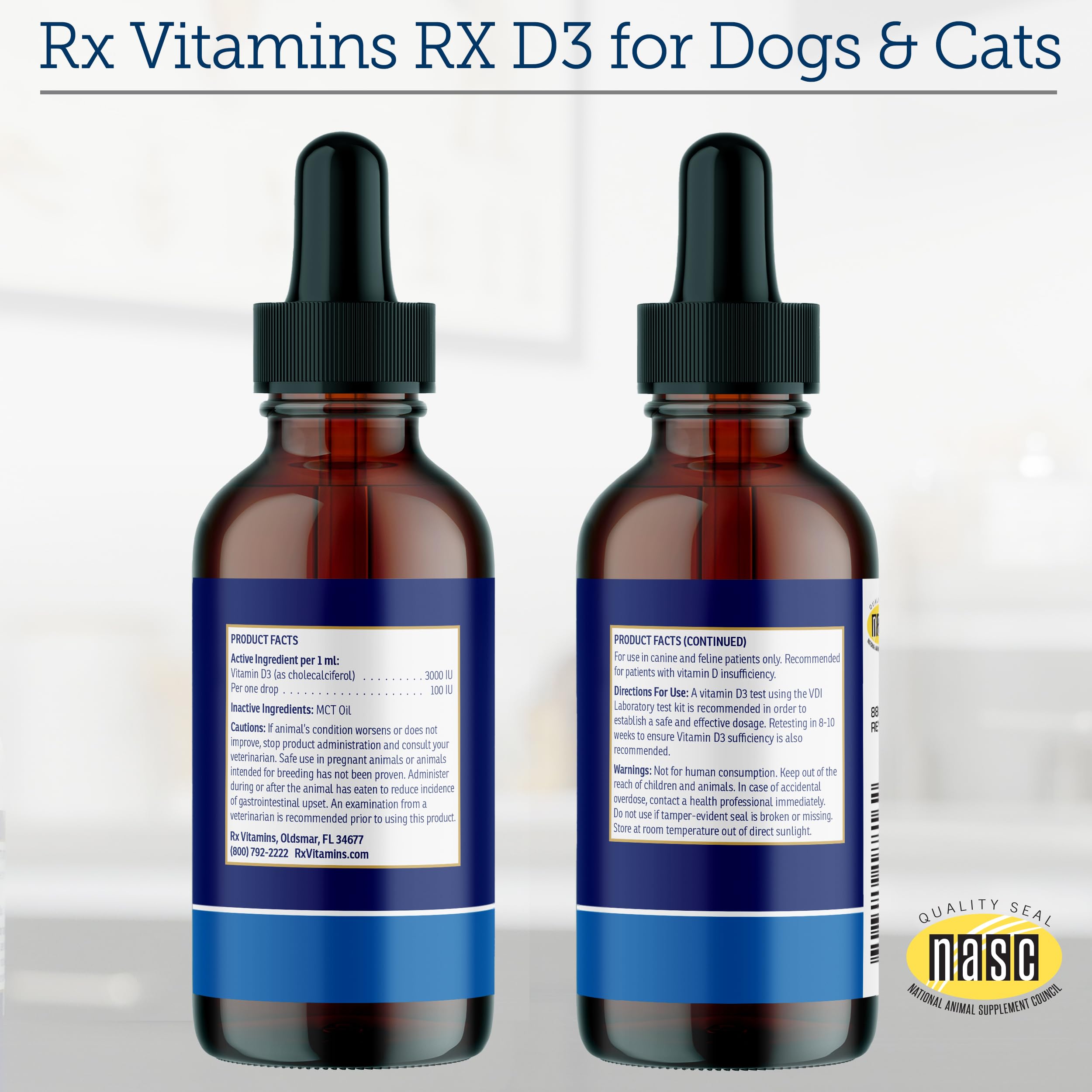 Rx Vitamins Rx D3 immune boost concept helps support pets defenses.