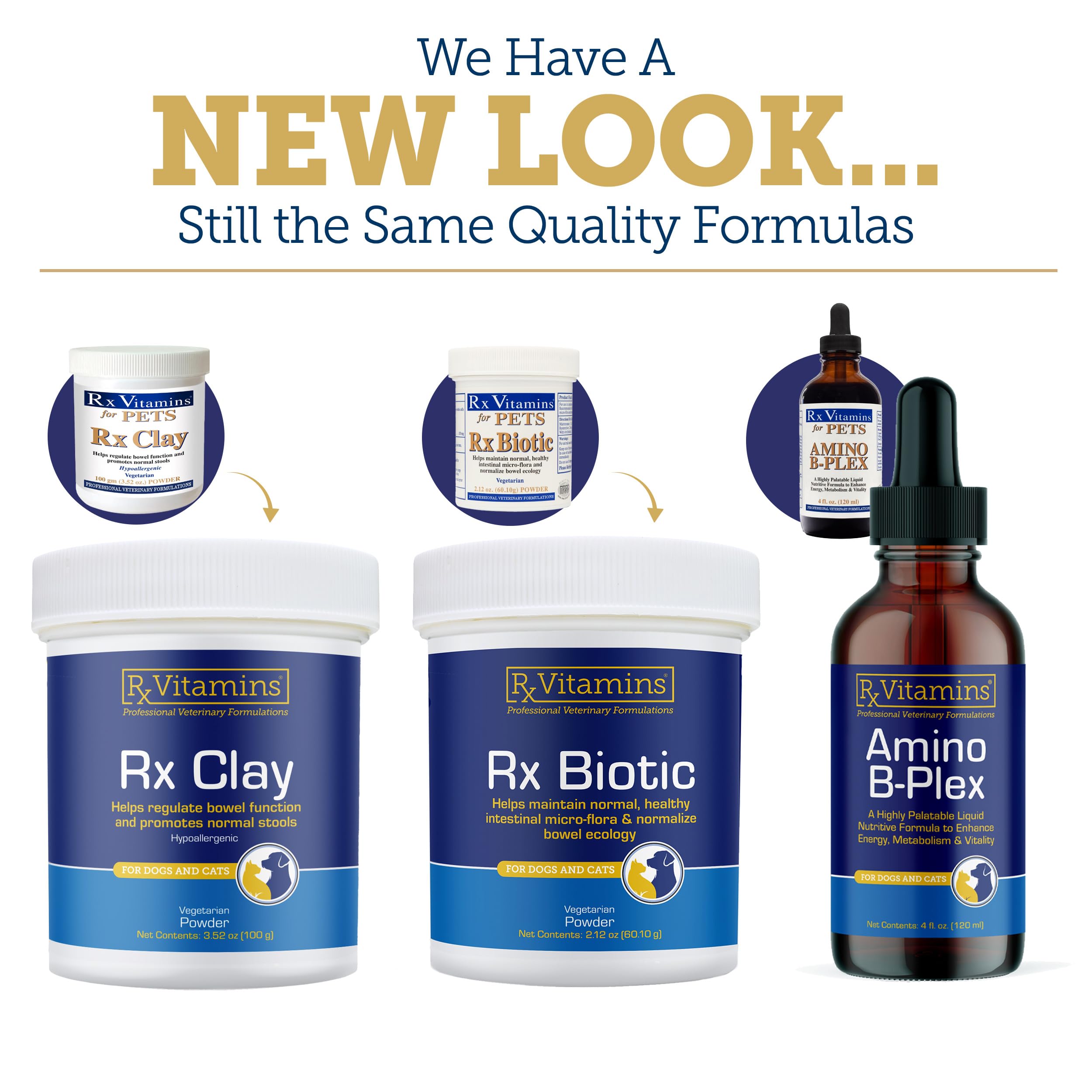 Rx Vitamins RX Edible Clay Powder with dog bowl highlights mild gas relief.