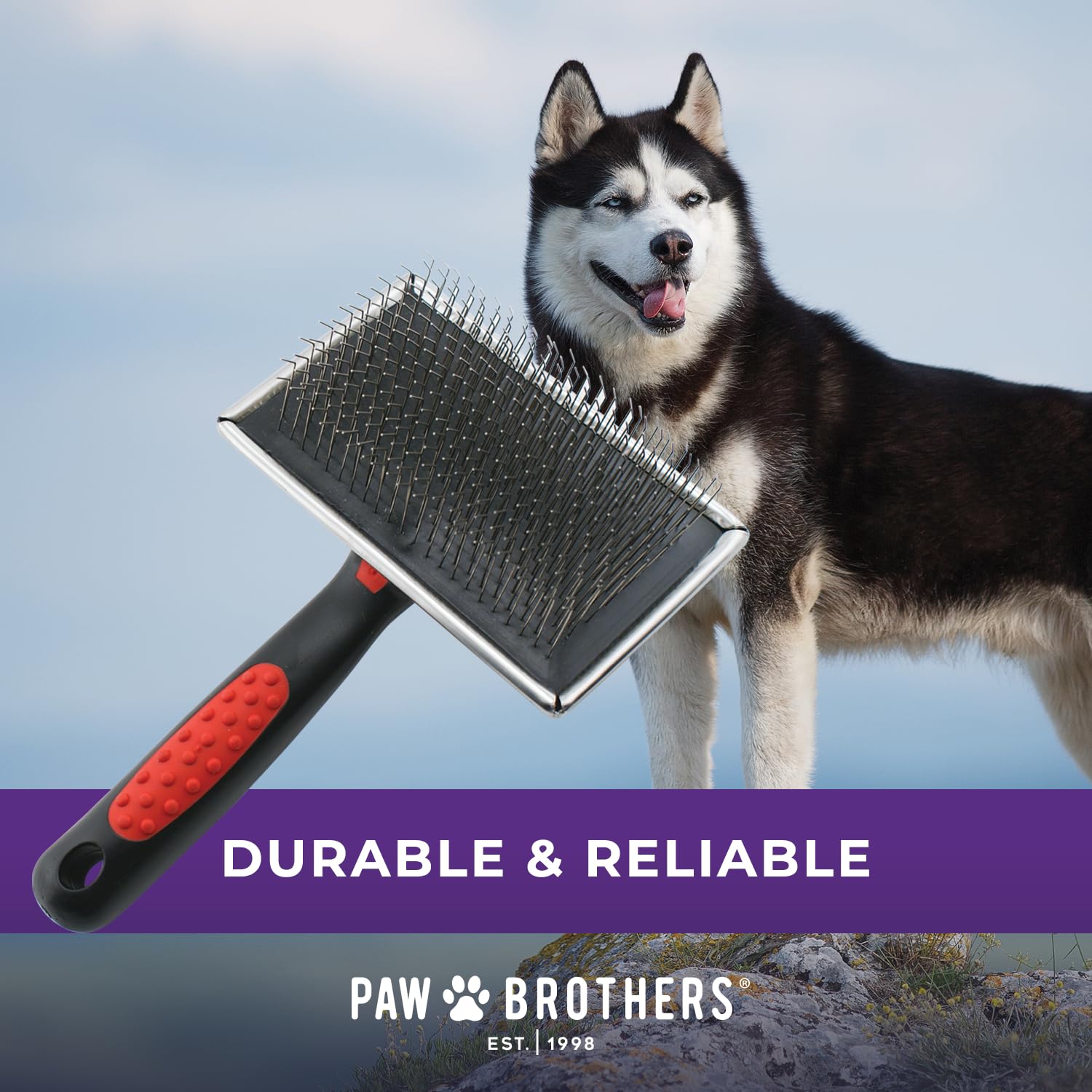 RYAN'S PET SUPPLIES Paw Brothers compact brush size fits small storage spaces