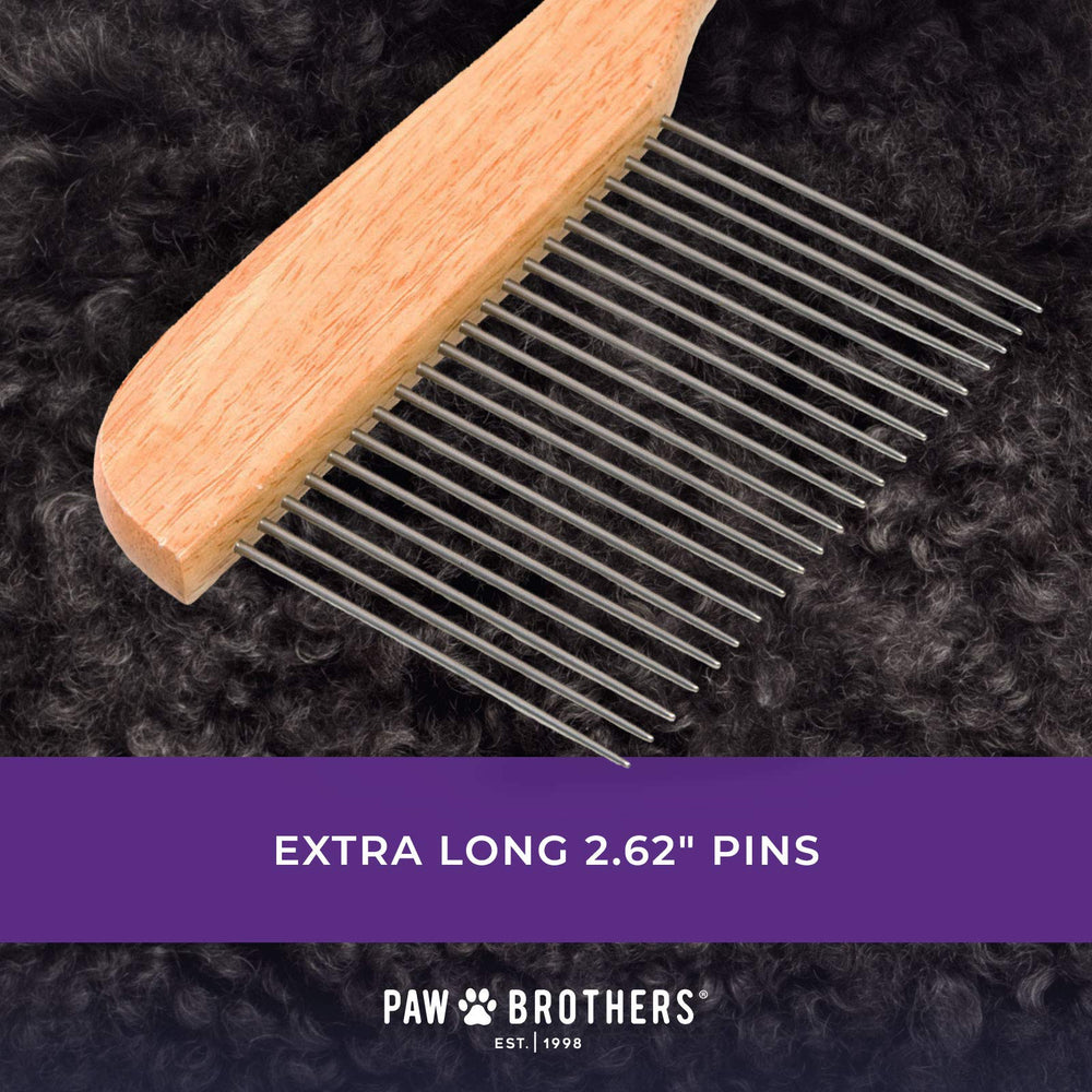 Demonstration of detangling with the Paw Brothers Poodle Comb on a curly-coated dog.