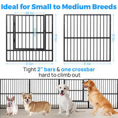 RYpetmia dog playpen 32in height side view demonstrates easy assembly and modular layout.