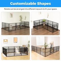 RYpetmia dog playpen door-lock close-up highlights upgraded locks for escape prevention.