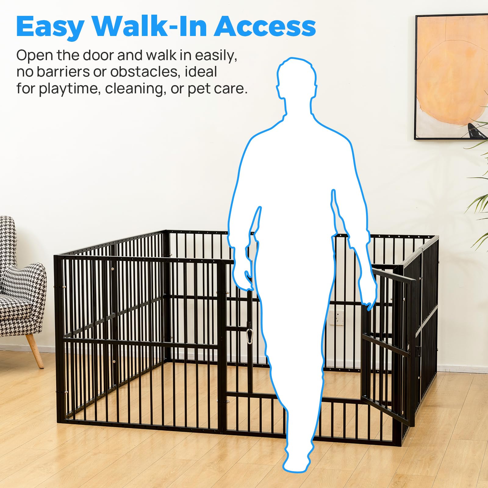 RYpetmia dog playpen folded compact storage demonstrates portability and space-saving design.