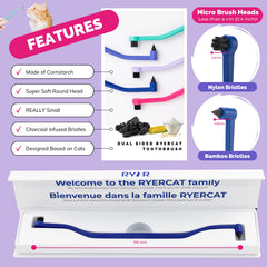 RYERCAT Space toothbrush in Ocean Blue showcases color options for multiple cats.