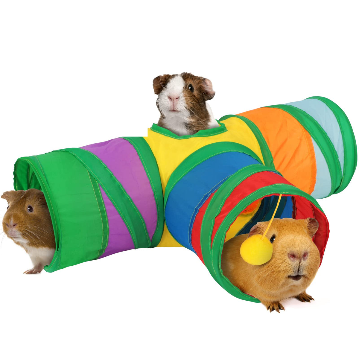 Rypet guinea pig tunnel 3-way collapsible for versatile play and rest