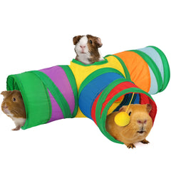 Rypet guinea pig tunnel 3-way collapsible for versatile play and rest