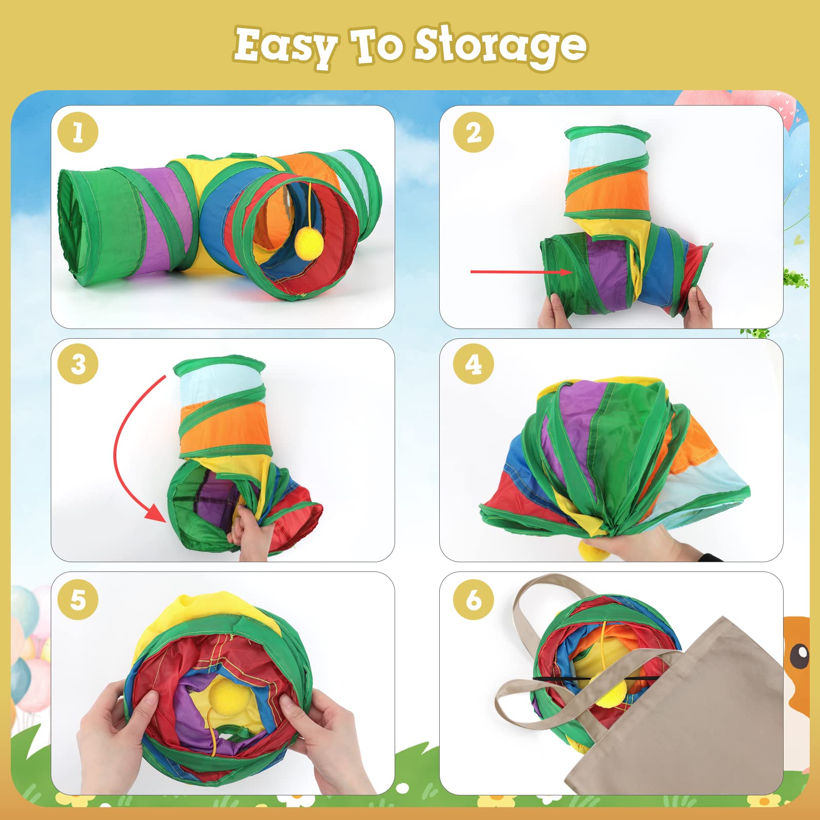 Rypet guinea pig tunnel in cage setup easy daily play and exploration