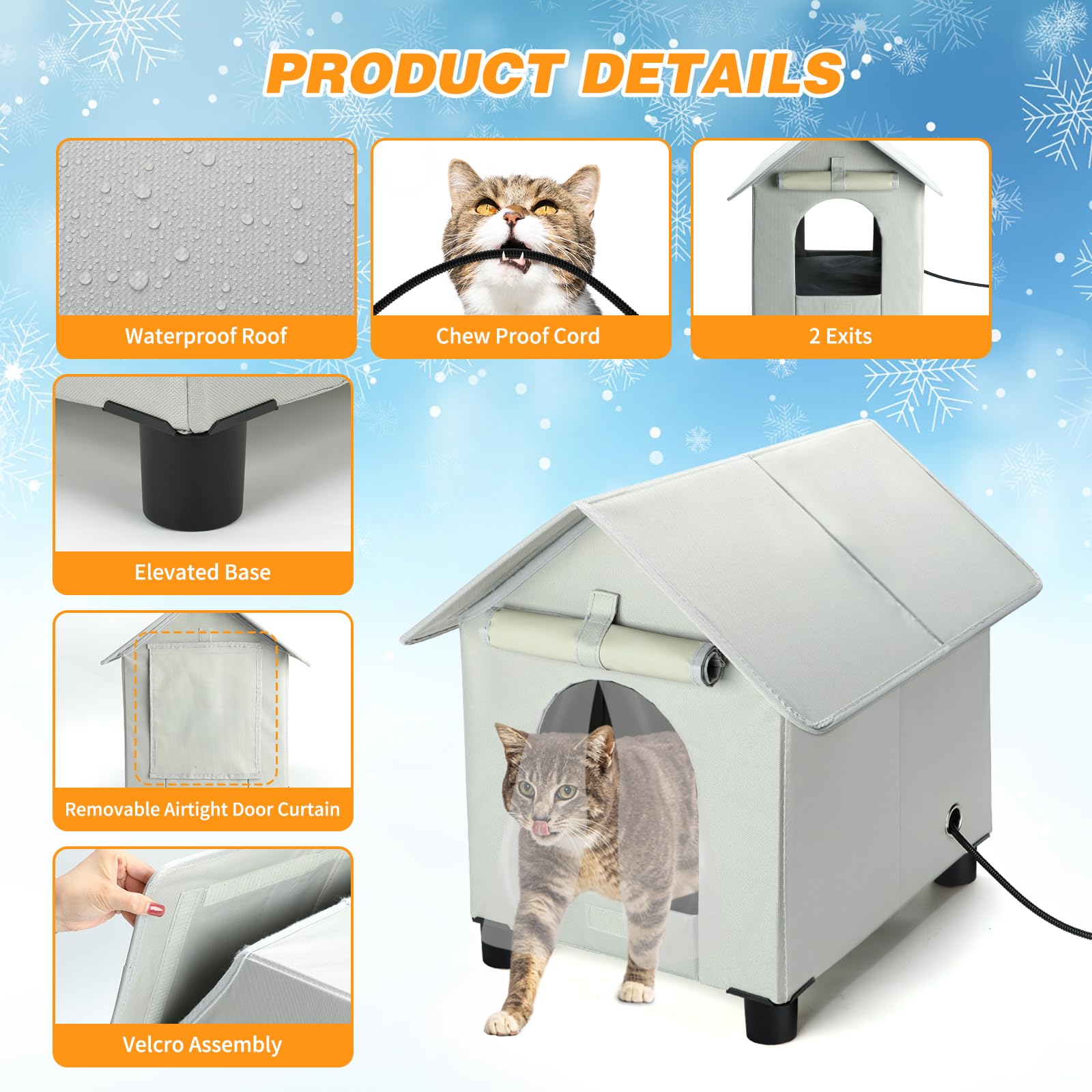 Rypet insulated heated pad keeps cats warm in sub-zero temperatures during winter