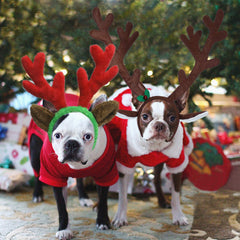 Rypet reindeer antlers headband closeup showing durable, adjustable fit.
