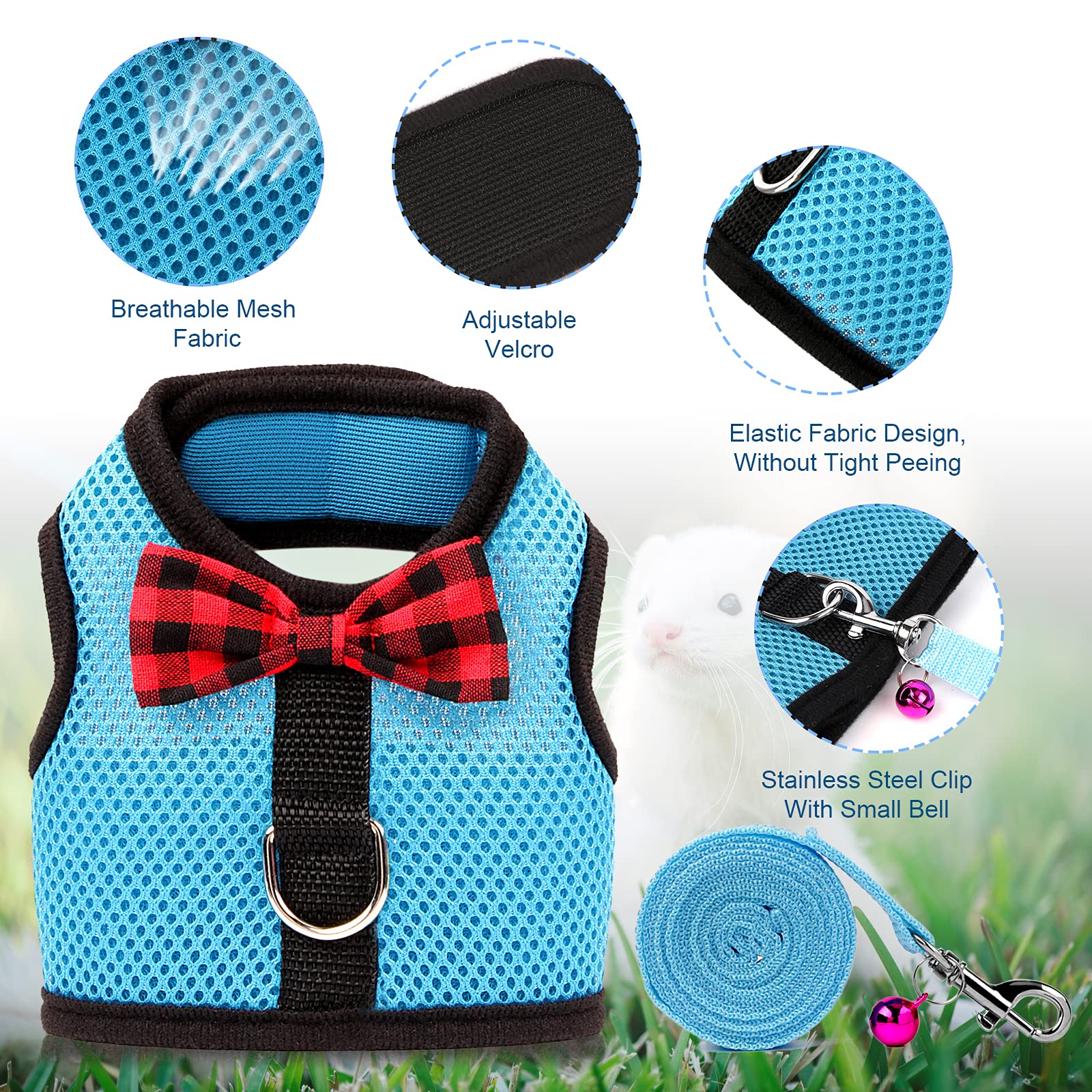 Rypet harness with leash attachment shows 4.4ft leash included for easy walks