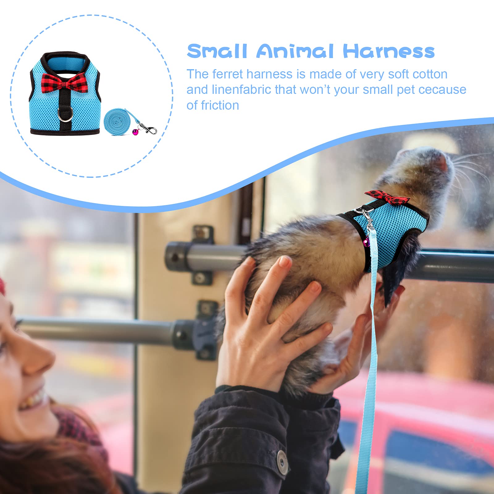 Rypet harness blue includes safety bell for anti-lost reassurance