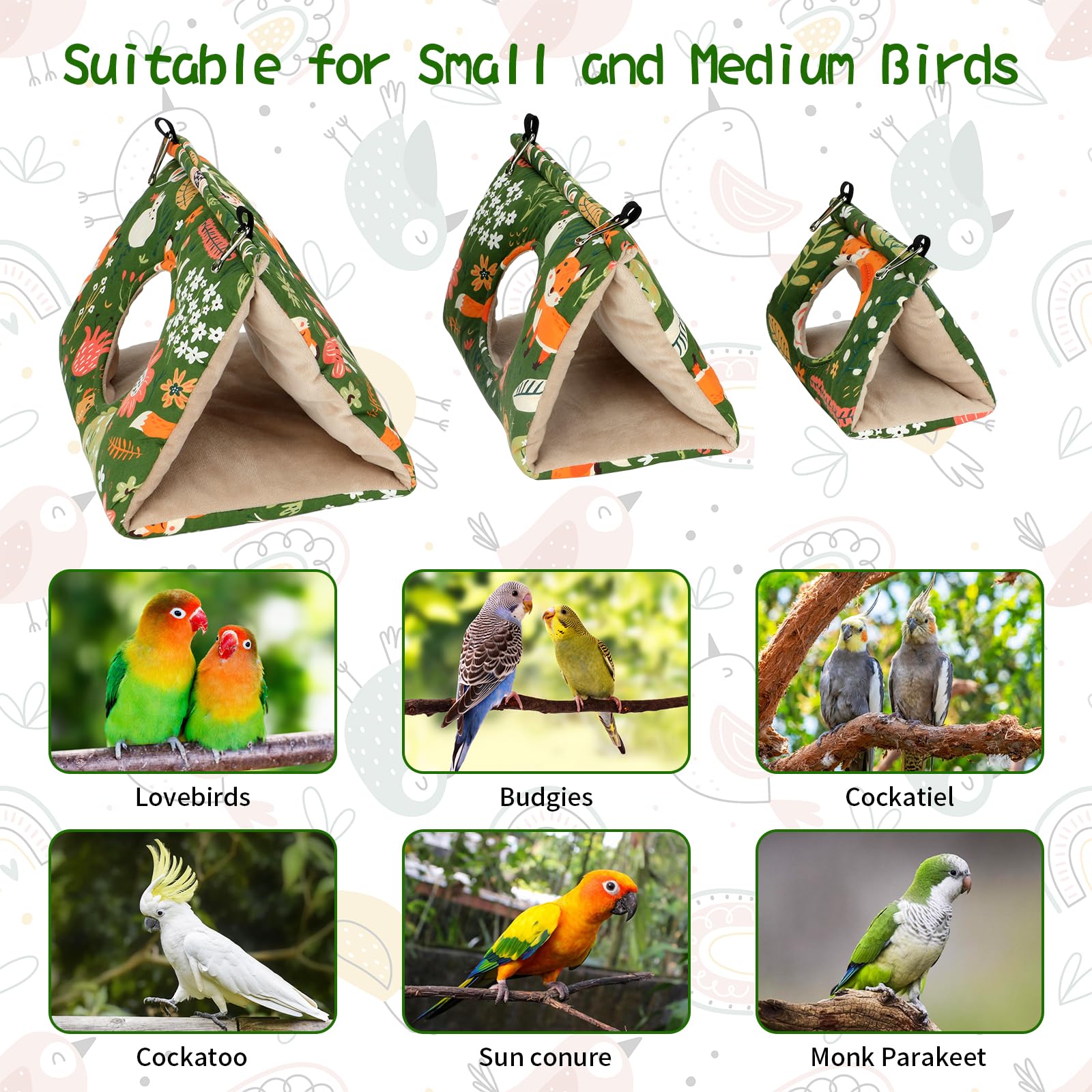 Rypet size large option demonstrates space for bigger parrots.