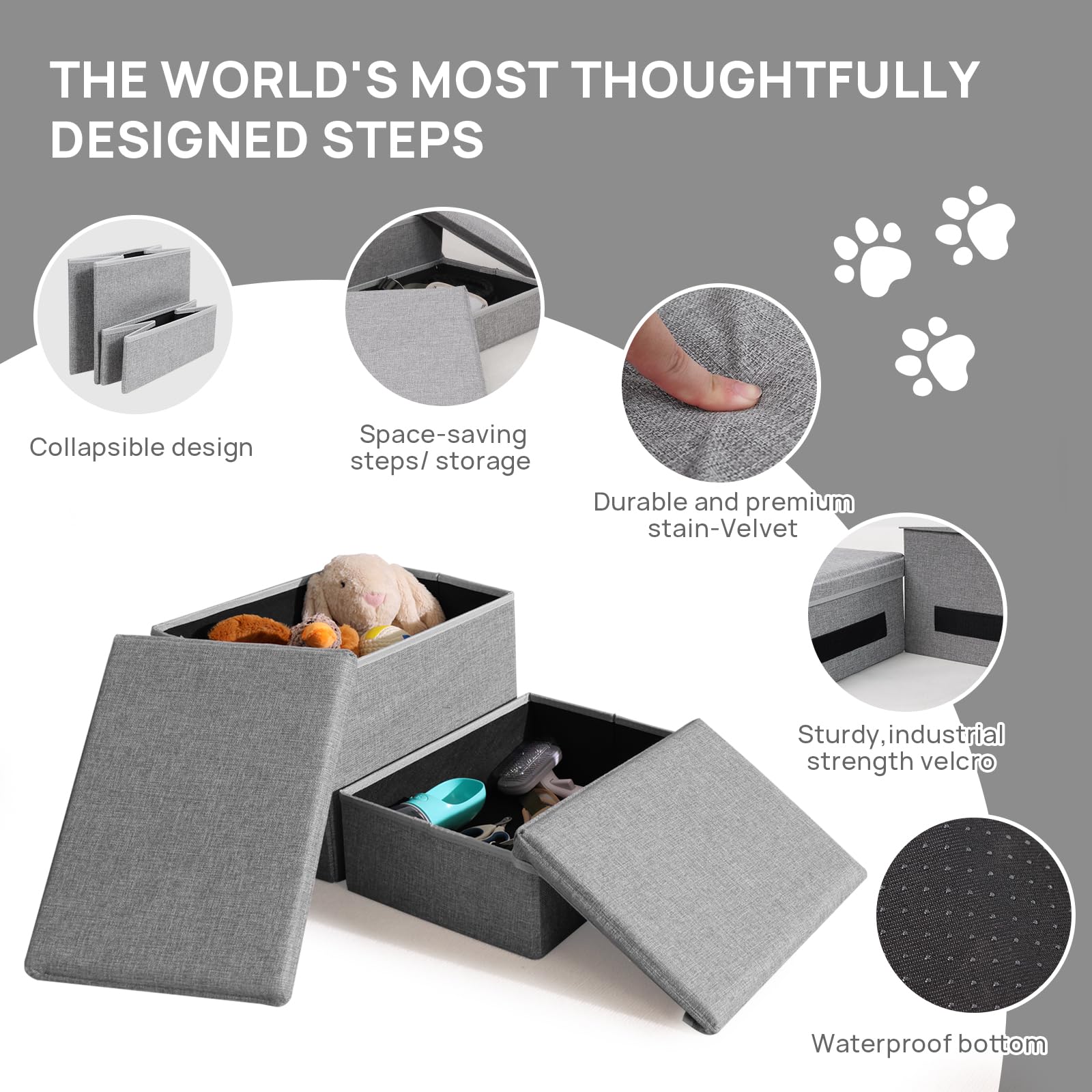 RYpetmia Foldable Dog Stairs lightweight assembly for quick setup