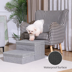 RYpetmia Foldable Dog Stairs top storage area keeps pet supplies organized