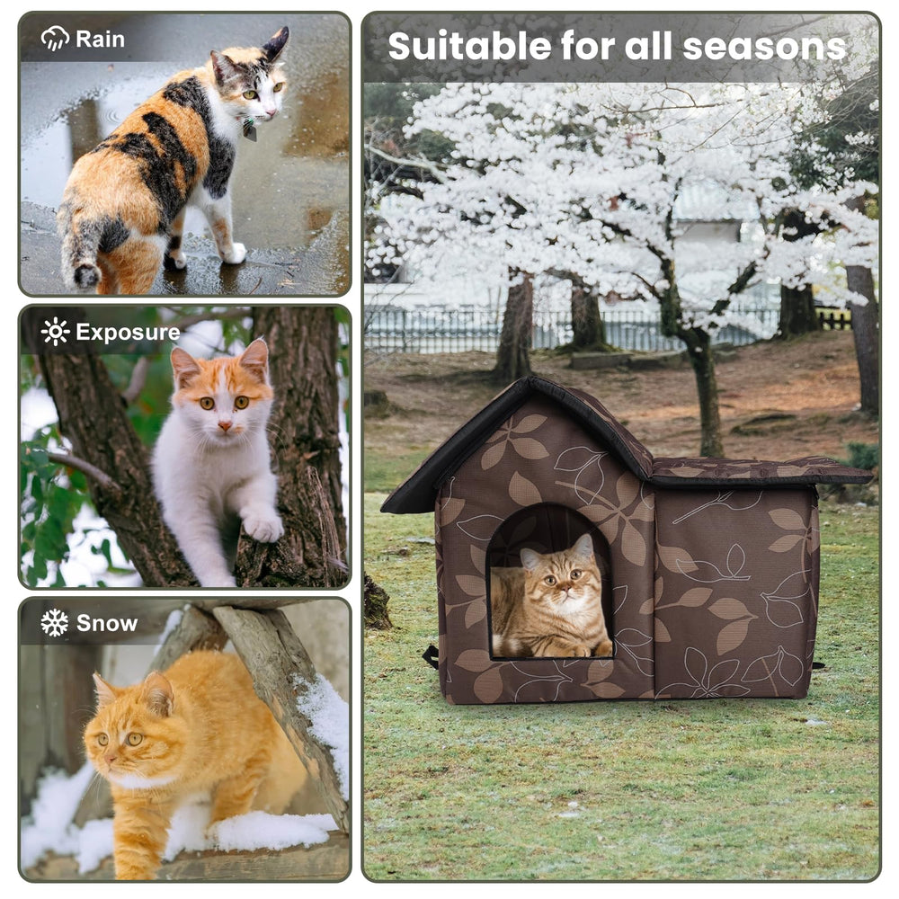 RYUNVOVO cat house size 21 by 15 by 17.7 inches fits one adult cat.