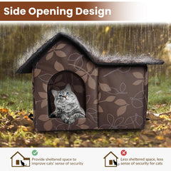 RYUNVOVO outdoor cat house folds flat for easy transport and storage.